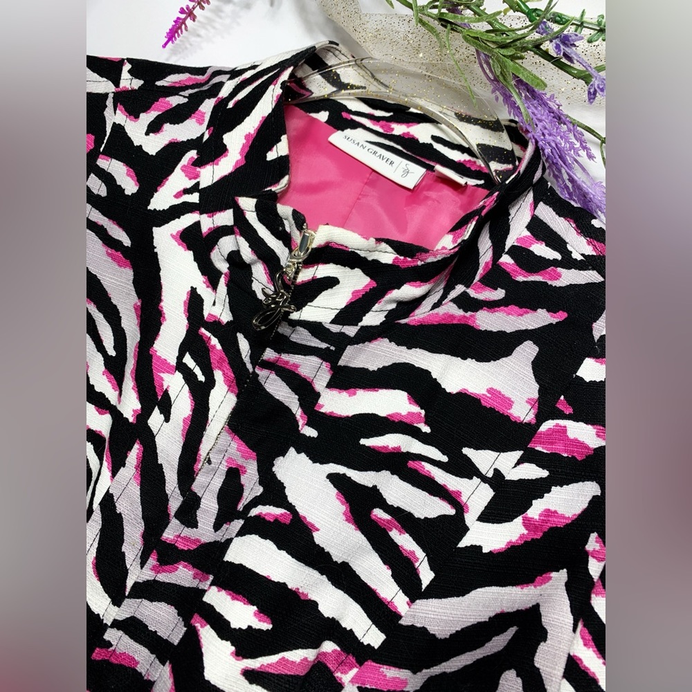 Susan Graver Women’s Multi-Colored Zebra Jacket